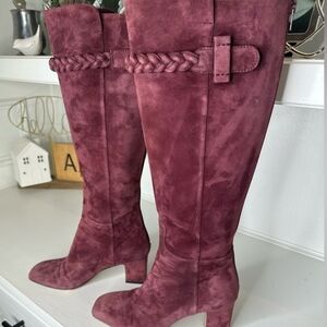 Valentino Elegant Burgundy Knee-High Boots